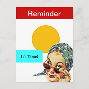 Retro-Postkarte Erinnerung an Termin PC Postkarte