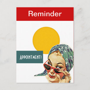 Retro-Postkarte Erinnerung an Termin PC Postkarte