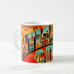 Retro-Postkarte Gruß aus Atlantic City NJ Kaffeetasse