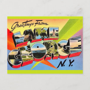 Retro-Postkarte vom Lake George Postkarte