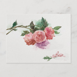 Retro-Postkarten-Rosen-Blumen-Kunstwerk-Karte Postkarte