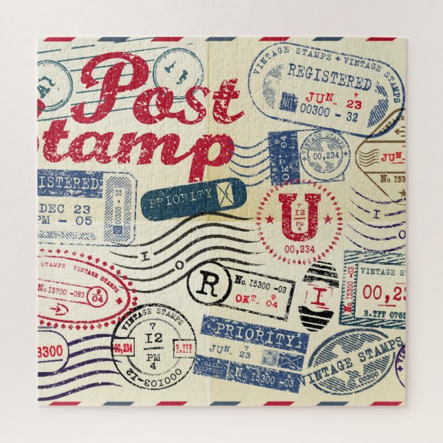 Retro-Poststempel, Vintage-Sammlung. (Vertikal)