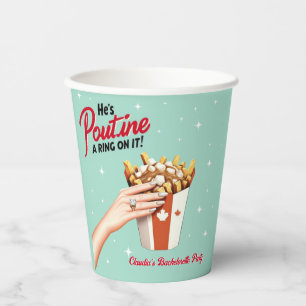 Retro Poutine a Ring on It! Montreal Bachelorette Pappbecher