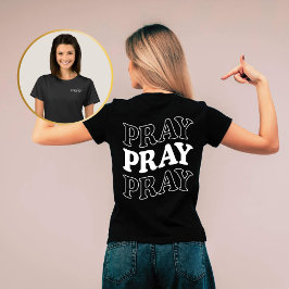 Retro Pray Pray Pray Christlicher T - Shirt