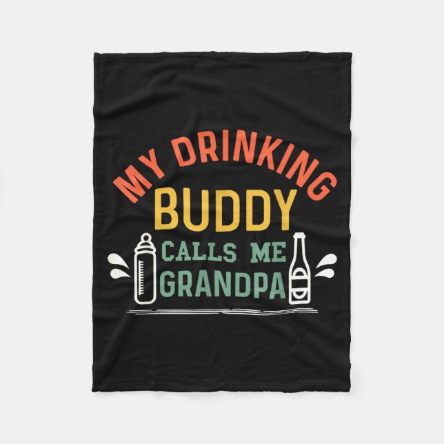 Retro Pregnancy Announcement Grandpa My Drinking B Fleecedecke (Vorderseite)
