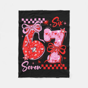 Retro Preppy Coquette Schleife 6 7 Sechs Sieben Li Fleecedecke