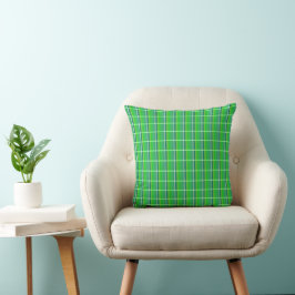 Retro Preppy Green Kariert Throw Kissen