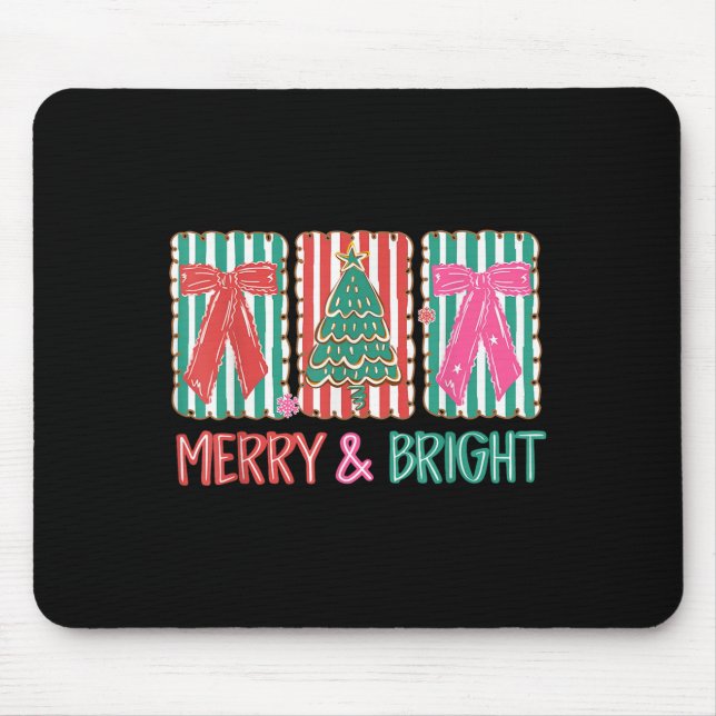 Retro Preppy Merry And Bright Girly Coquette Chris Mousepad (Vorne)
