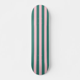 Retro Preppy Sportrand Streifen - rosa grün Skateboard
