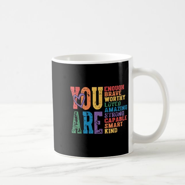 Retro Pride Psychische Gesundheit Du Bist Genug Mu Kaffeetasse (Rechts)