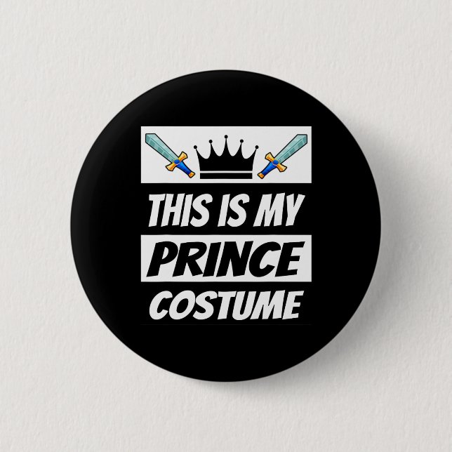 Retro Prince Costume Funny Halloween Kostüm Männer Button (Vorderseite)