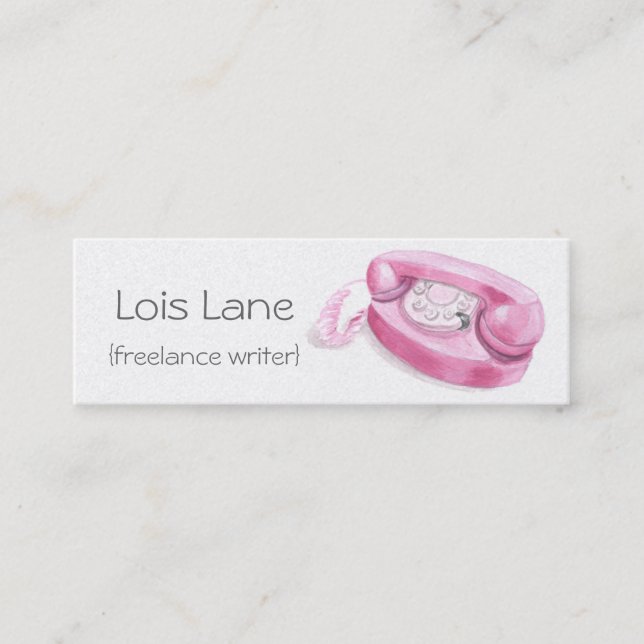 Retro Prinzessin Telefone Skinny Card Mini Visitenkarte (Vorderseite)