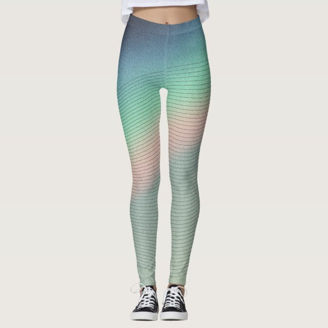 Retro Prism Light: Digitale Nostalgie Leggings (Vorderseite)