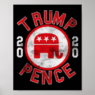 Retro Pro-Trump Pence Republikanischer Elefant Mak Poster