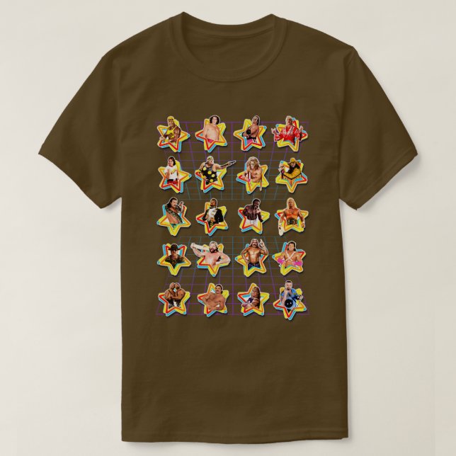 Retro Pro Wrestling Stars T-Shirt (Design vorne)