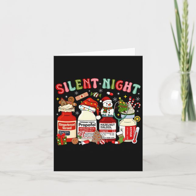 Retro Profol Stille Nacht Intensivstation Krankens Karte (Vorderseite)