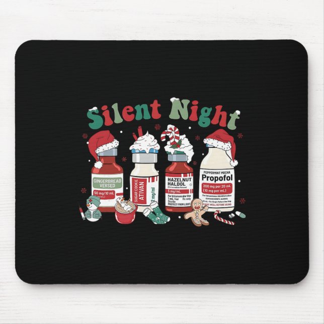 Retro Propofol Stille Nacht Intensivstation Pflege Mousepad (Vorne)