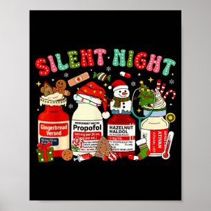 Retro Propofol Stille Nacht Intensivstation Pflege Poster