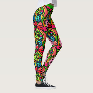 Retro Psychedelic 60er Muster farbenfrohe Leggings