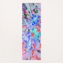 Retro Psychedelic Aqua und Orange Blume