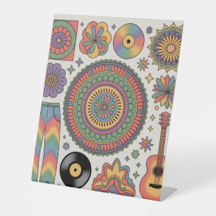 Retro Psychedelic Groovy Ästhetik Sockelschild