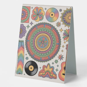 Retro Psychedelic Groovy Ästhetik Tischaufsteller