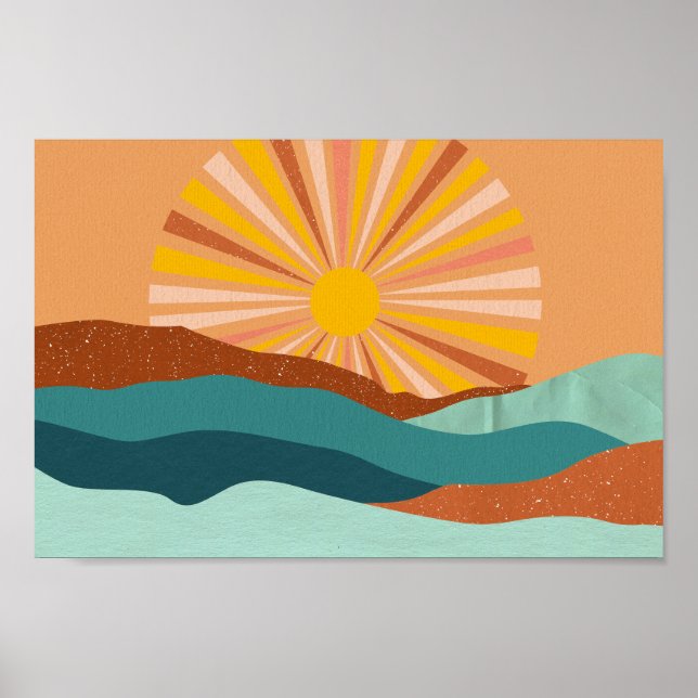 Retro Psychedelic Groovy Colorful Poster (Vorne)