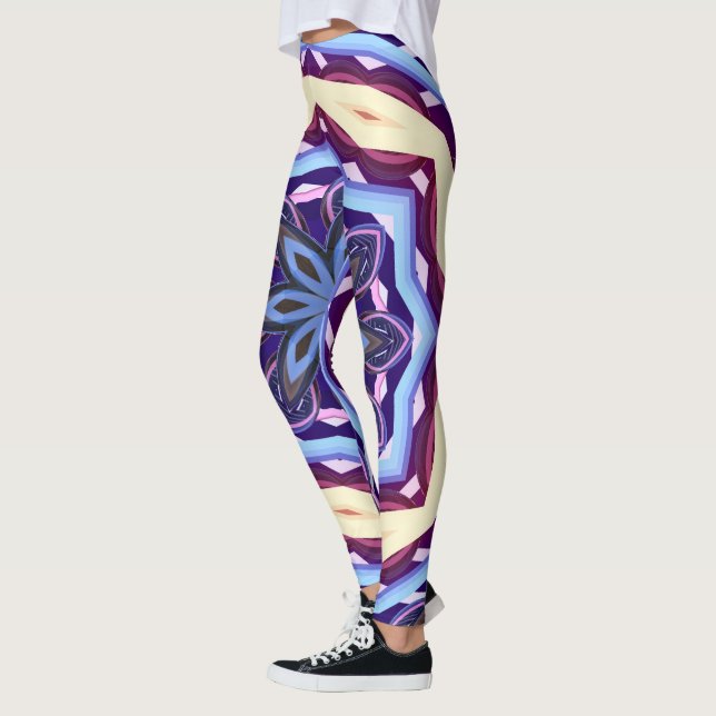 Retro Psychedelic Mandala Trippy Hippie Boho Leggings (Links)