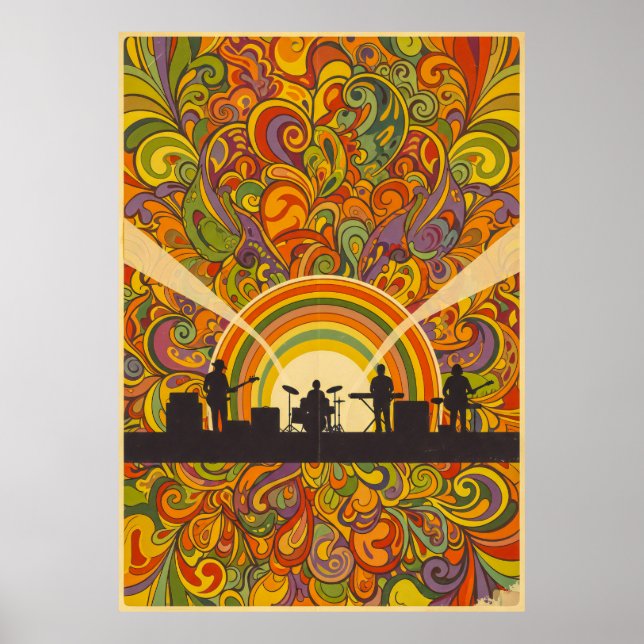 Retro Psychedelic Music Festival Mauer - 70er in Poster (Vorne)