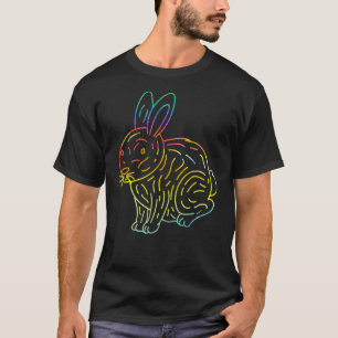 Retro Psychedelic Rabbit Animal Trippy Rainbow T-Shirt