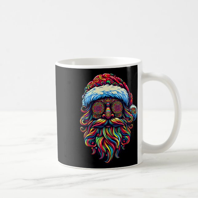 Retro Psychedelic Weihnachtsmann Kaffeetasse (Rechts)