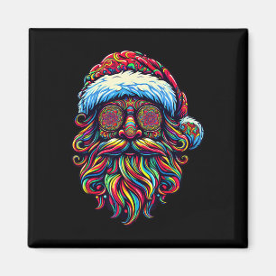 Retro Psychedelic Weihnachtsmann Magnet