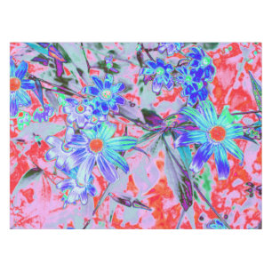 Retro-psychedelische aquagrüne und orangefarbene B Tischdecke