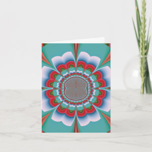 Retro-psychedelisches Mandala-Blüten-Abstraktkunst Karte