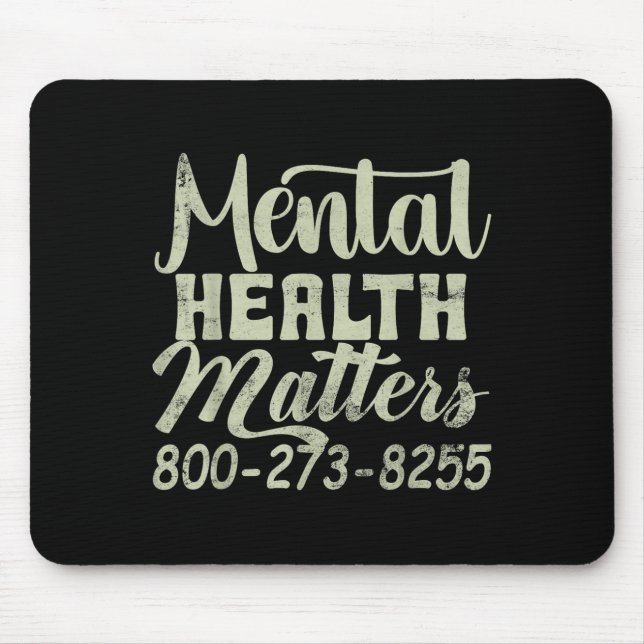 Retro Psychische Gesundheit S 0800 111 0222 Bewuss Mousepad (Vorne)