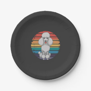 Retro Pudel Liebhaber Hund Geschenke für Pudel Bes Pappteller