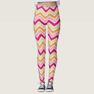 Retro Pulse : Leggings à chevron zig-zag multicolo