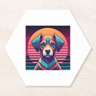 Retro Pulse Pup 80er Sonnenuntergangs-Vibes Untersetzer