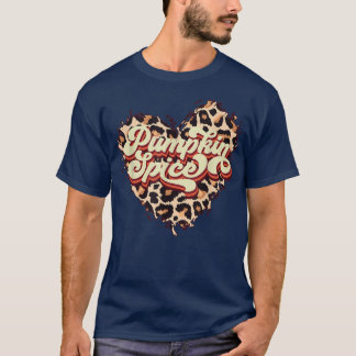 Retro Pumpkin Gewürz Leopard Herbst Herbstsaal T-Shirt