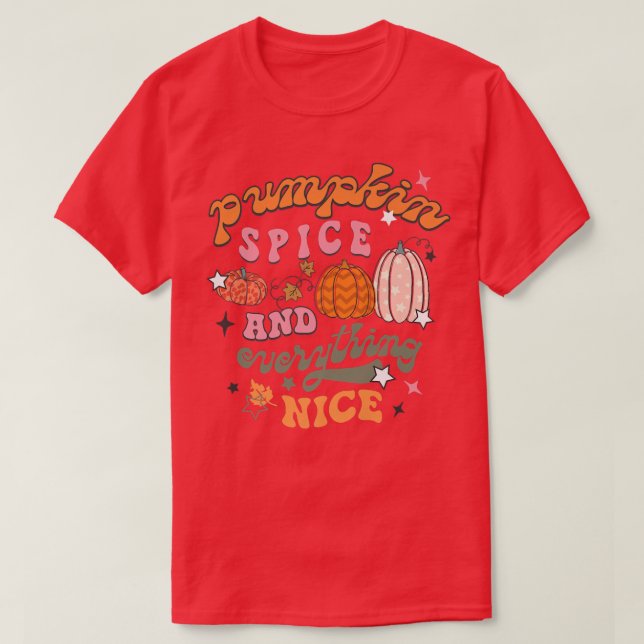 Retro Pumpkin Gewürz und alles fallen Autum als T-Shirt (Design vorne)
