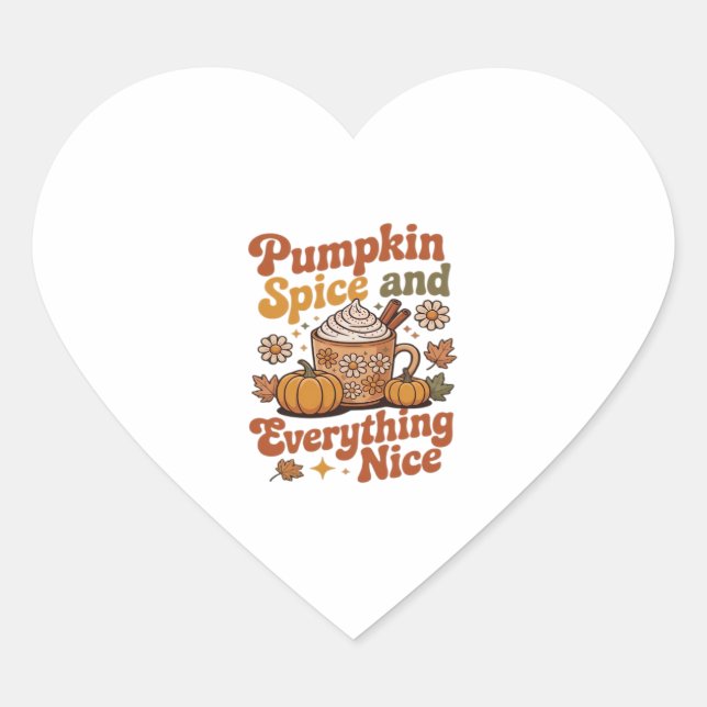 Retro Pumpkin Gewürze alles Nice Classic T-Shir Herz-Aufkleber (Vorderseite)
