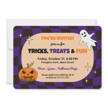 Retro Pumpkin Halloween Kids Party Einladung