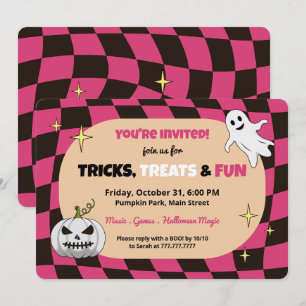 Retro Pumpkin Halloween Kids Party Einladung