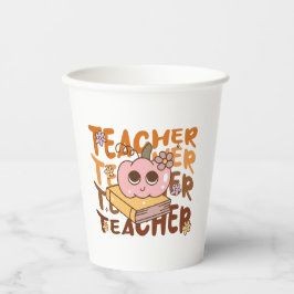 Retro Pumpkin Lehrer Halloween Fall Pappbecher