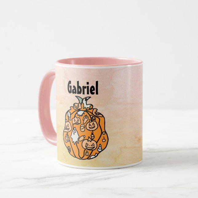 Retro Pumpkin Spooks und Halloween Leckereien! Tasse (Vorderseite Links)