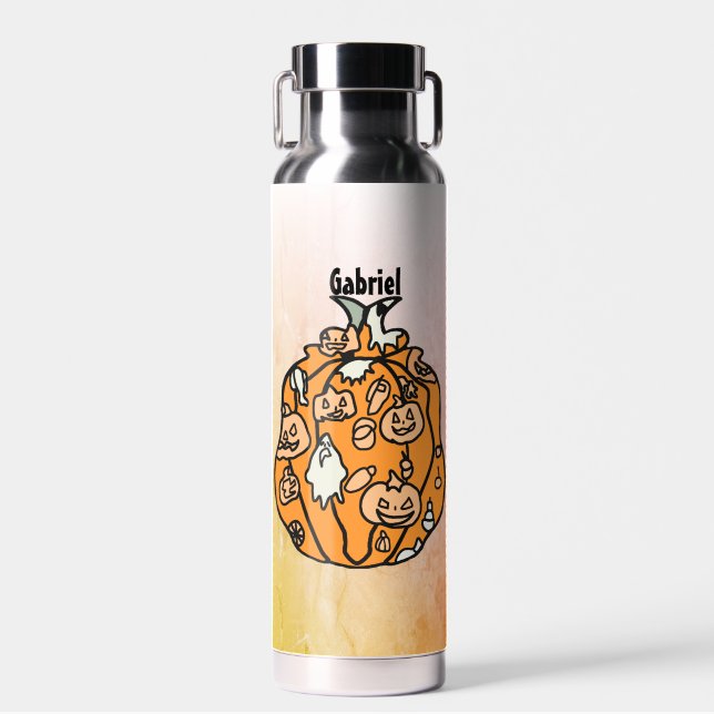 Retro Pumpkin Spooks und Halloween-Leckereien Trinkflasche (Vorne)