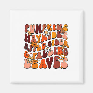 Retro Pumpkins Hayrides Apfelwein und Falling Le Magnet