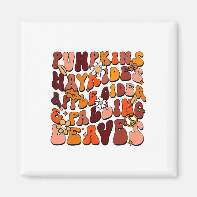 Retro Pumpkins Hayrides Apfelwein und Falling Le Magnet (Vorne)