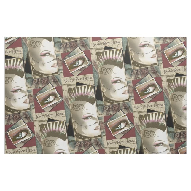 Retro Punkrock-Musik-Mode Londons britische Stoff (Fat Quarter (45,7 x 55,9 cm))