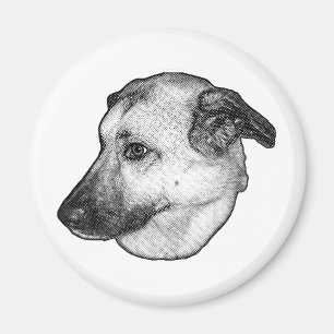 Retro-Punkte, Hundemagnet Magnet